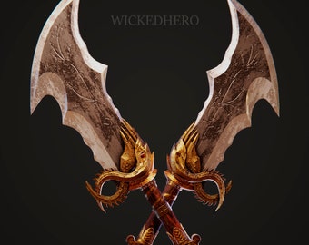 Blade of Chaos - Lvl 5 + Grips of the Valkyrie based for 3d printing(Digital file for 3d print)