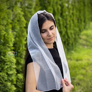 クリスチャン グリッター スカーフ 教会のヘッドカバー 正教会のヘッドラップ カトリックのベール 教会または礼拝堂のベール マンティラスカーフ