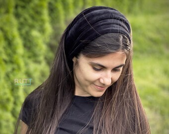 6 en 1 cubierta para la cabeza Diadema de terciopelo elástico\Estilo de capucha\Cubierta de redecilla\Banda voluminizadora\Envoltura larga para la cabeza, cierre de cierre 15 colores