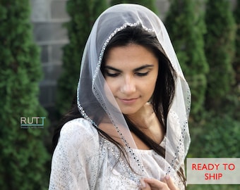 White Church Shawl head covering Orthodox veil Catholic wrap Church or Chapel veil mantilla scarftilla scarf