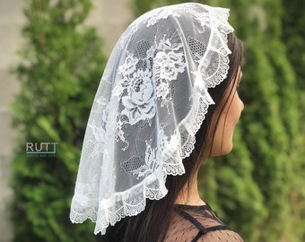 Gorro redondo de encaje para cubrir la cabeza de la iglesia, velos ortodoxos, velo católico, velo de iglesia o capilla, mantilla para misa, velo de comunión