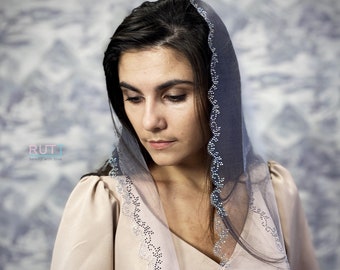 Religion Schleier Strassdekoration Schal Kopfbedeckung Wrap kysteinisch katholische Schleier Kirche oder Kapelle Schleier Mantilla Schal