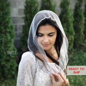 White Church Shawl head covering Orthodox veil Catholic wrap Church or Chapel veil mantilla scarftilla scarf