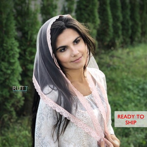 Lace and soft tulle Church head covering Orthodox veils Catholic veil Church or Chapel veil mantilla RUTTSHOP head wrap