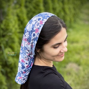 6 in 1 head covering Stretch Naturaly Headband\Cowl style\Snood covering\Volumizer band\Long Headwrap, clasp closure