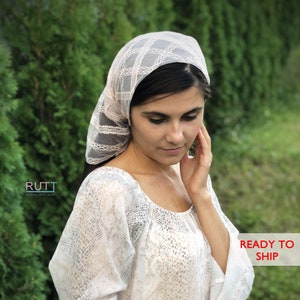 Church Lace  Kerchief Headband Multi-style Headwrap Latin Mass Head Covering Catolic Veil 5 colors soft tulle