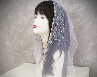 White Church Scarf head covering Orthodox veil Catholic wrap Church or Chapel veil mantilla scarf
