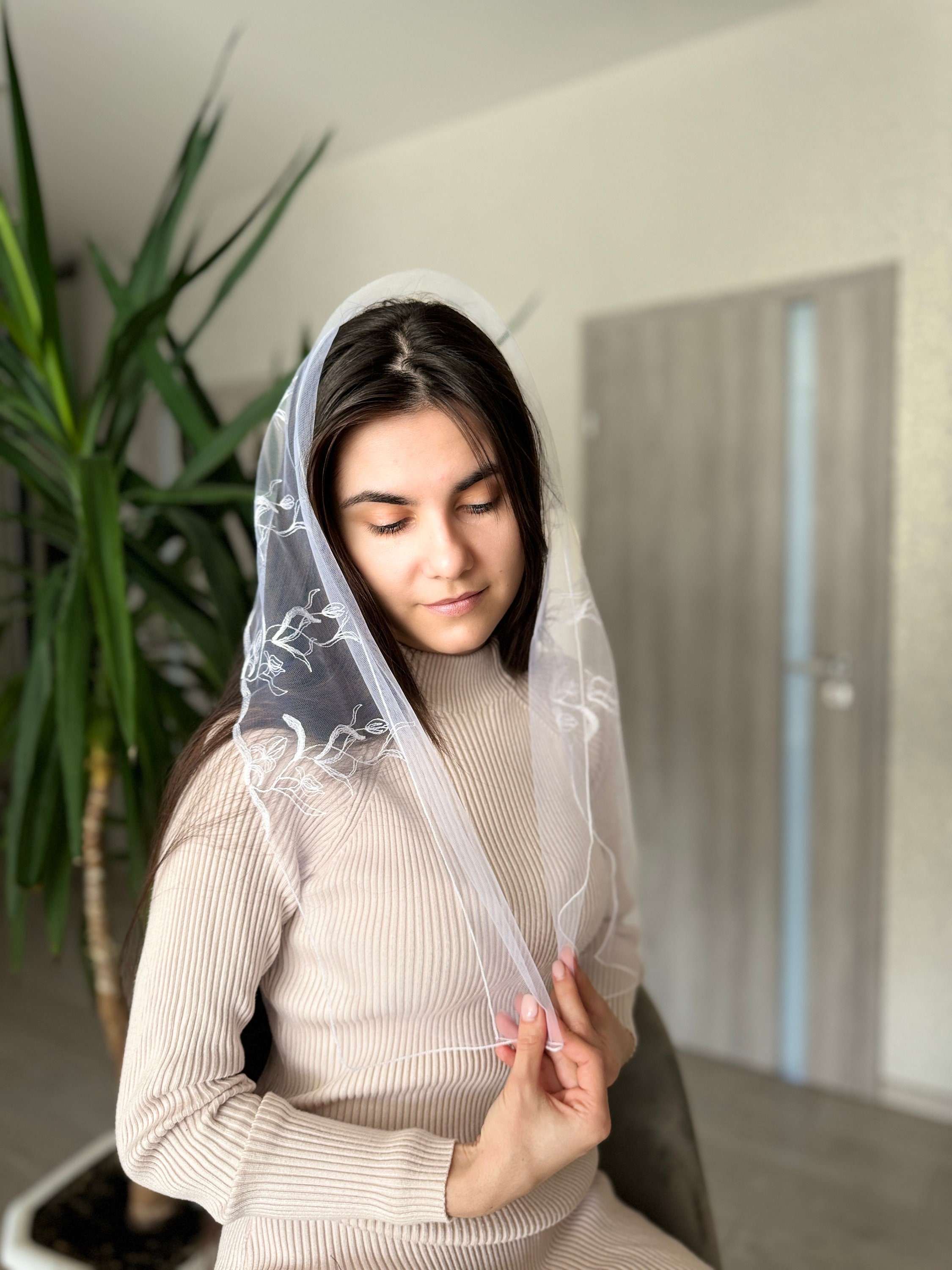 Sciarpa Testa Chiesa Sciarpa Copricapo Veli Ortodossi Velo Cattolico Velo Da Chiesa O Cappella Mantiglia Sciarpa - Italia