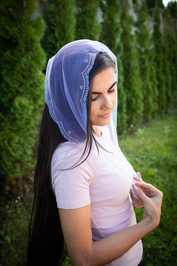 Tender White Head Covering Orthodox Veil With Too Sides Etsy