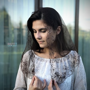 Brauner Kopf, der Kirchen- oder Kapellen-Kopftuch bestickt RUTTSHOP Katholischer Schleier Kirche oder Kapelle bedeckt