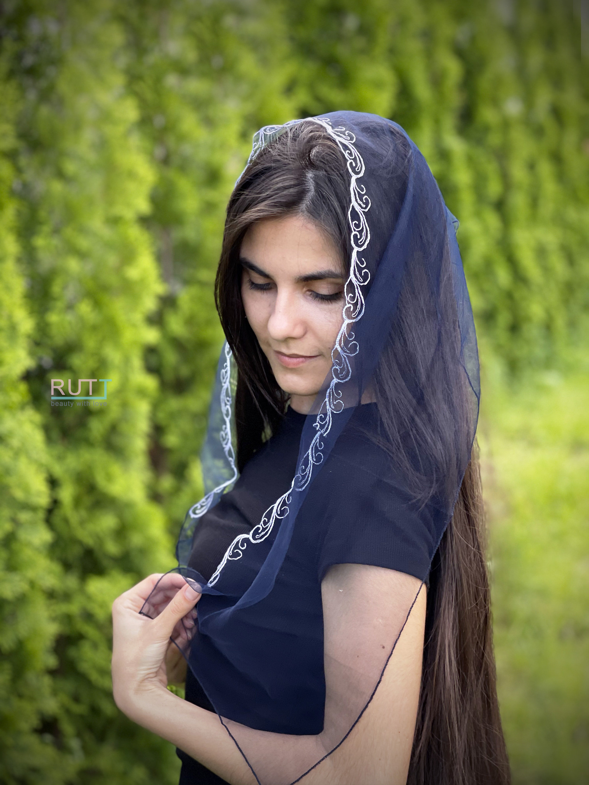 Scarf With Gorgeous Embroidery RUTTSHOP Church Head Covering