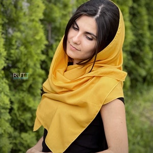 Mocho Soft Cotton Scarf Church head covering RUTTSHOP Catholic head wrap for mass Church or Chapel natural mantilla scarf more colors Mustard