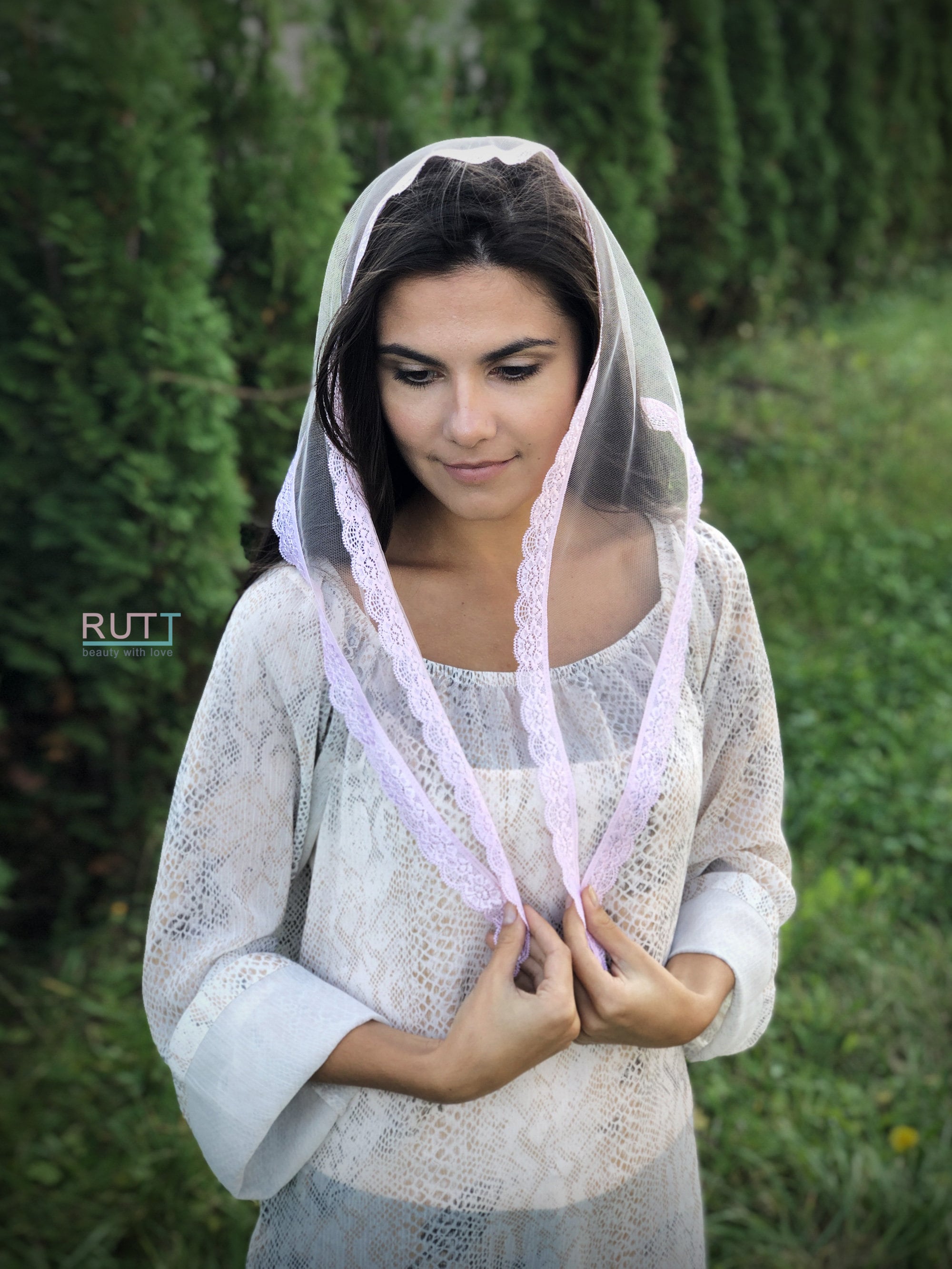 PAMOR Voile Triangulaire En Dentelle Mantilla Pour Chapelle De