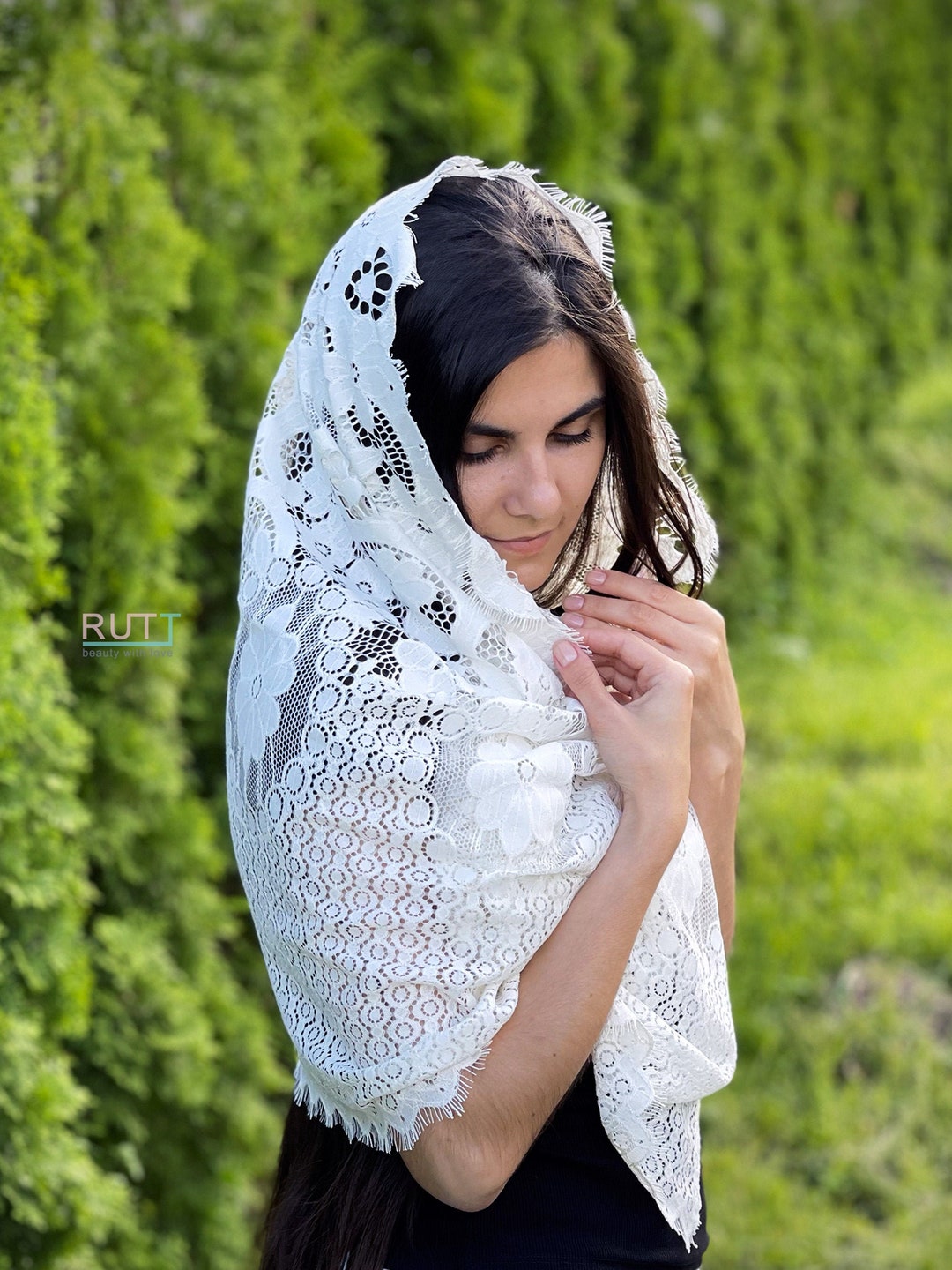 Embroidered Scarf Spanish Lace Scarf 1PC Women Lace Scarf For