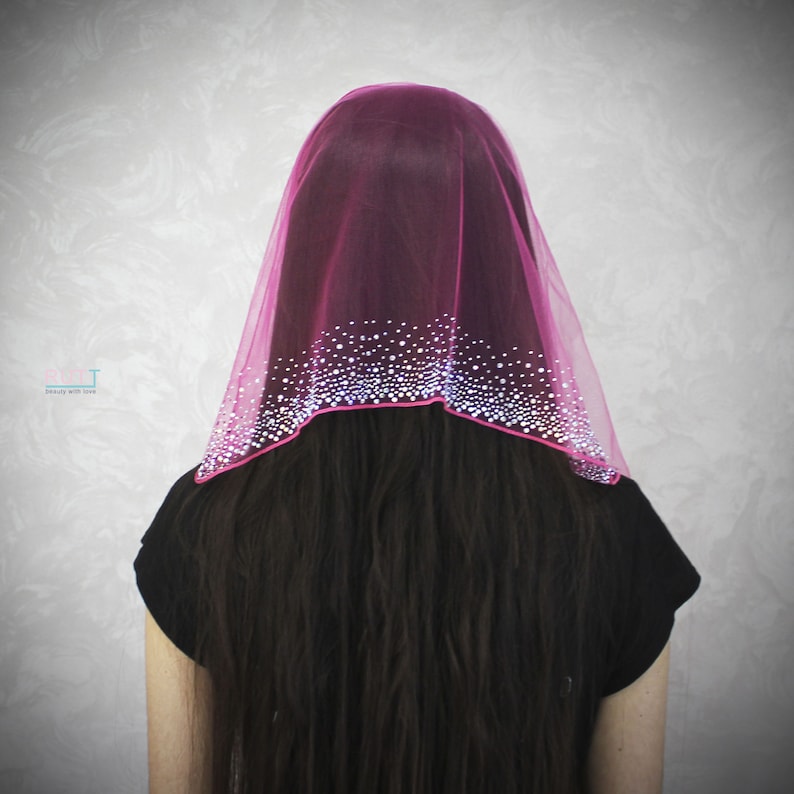 Church Scarf Decorated Christian Head Covering Orthodox Head Etsy