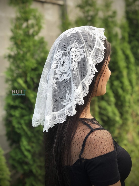 Lace Headcovering for Girls Church Mantilla Veils for Girl Lace Head Cover V87 