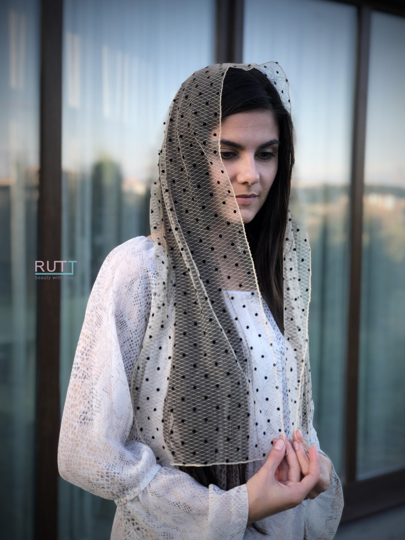 Dotted Church Scarf Head covering Christian Headbahd Orthodox Etsy