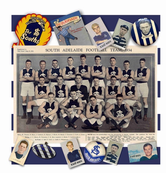 South Adelaide Football Club 1934 Team Ceramic Tile Etsy South Adelaide Football Club 1934 Team Ceramic Tile Etsy