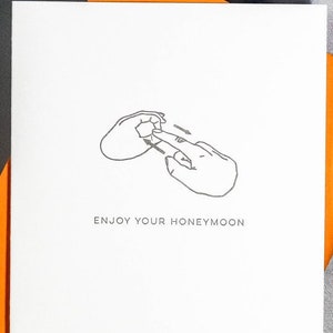 Inappropriate Wedding Card, Funny Letterpress Cards, Funny Wedding Card, Honeymoon, Dirty Card, Finger Gesture, Hilarious Letterpress Card