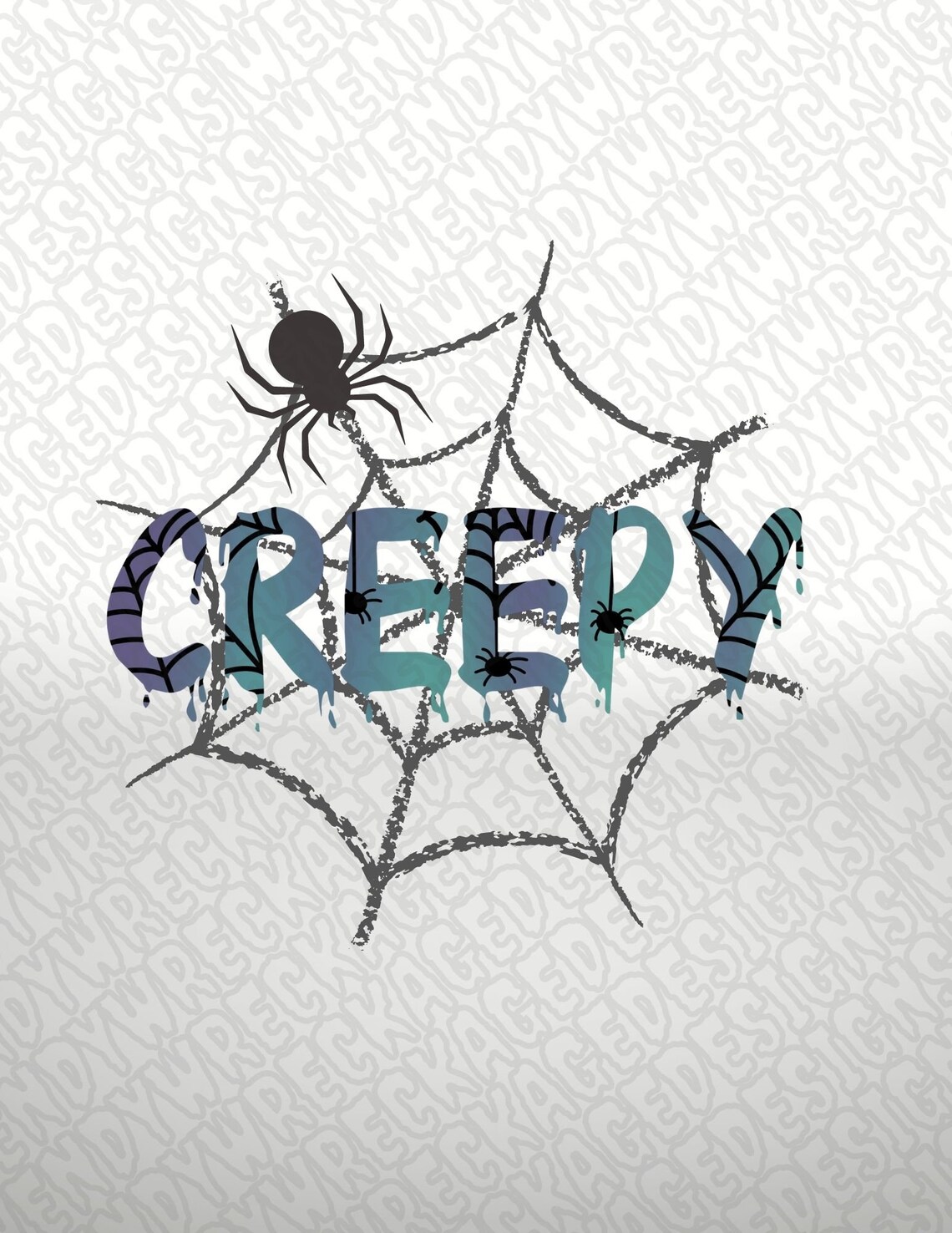 Creepy Halloween Word Wall Art Digital Print Instant Etsy