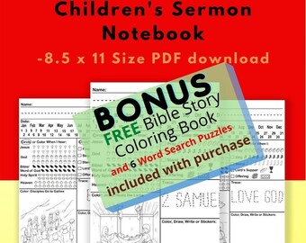 Notes de sermon pour les enfants, notes de sermon pour enfants, notes de sermon imprimables, cahier pour enfants, cahier d'église pour enfants,