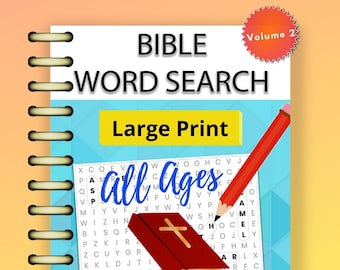 Large Print Bible Word Search Puzzle Book Printable for Adults and Children of all Ages, Elderly, and Teens- Volume 2 Psalms Crossword Gift