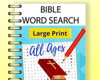 Large Print Bible Word Search Puzzle Book Printable for Adults and Children of all Ages, Elderly, and Teens