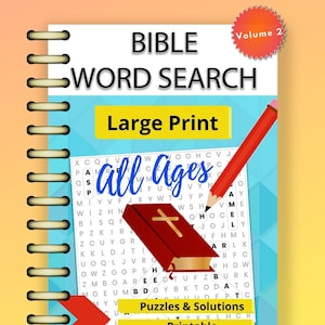 Large Print Bible Word Search Puzzle Book Printable for Adults and Children of all Ages, Elderly, and Teens- Volume 2 Psalms Crossword Gift