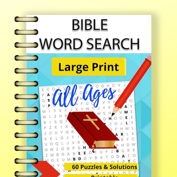 Large Print Bible Word Search Puzzle Book Printable for Adults and Children of all Ages, Elderly, and Teens