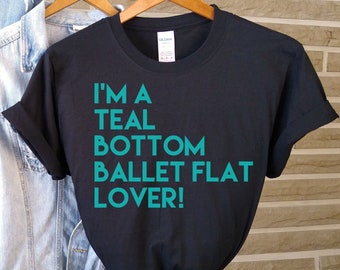 Ballet flats with store teal bottom