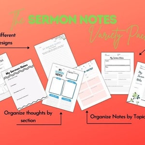 Sermon Notes for Teens, Printable Sermon Notes, Notes for Children, Church Notebook for Teens, Printable Teens Sermon Notes