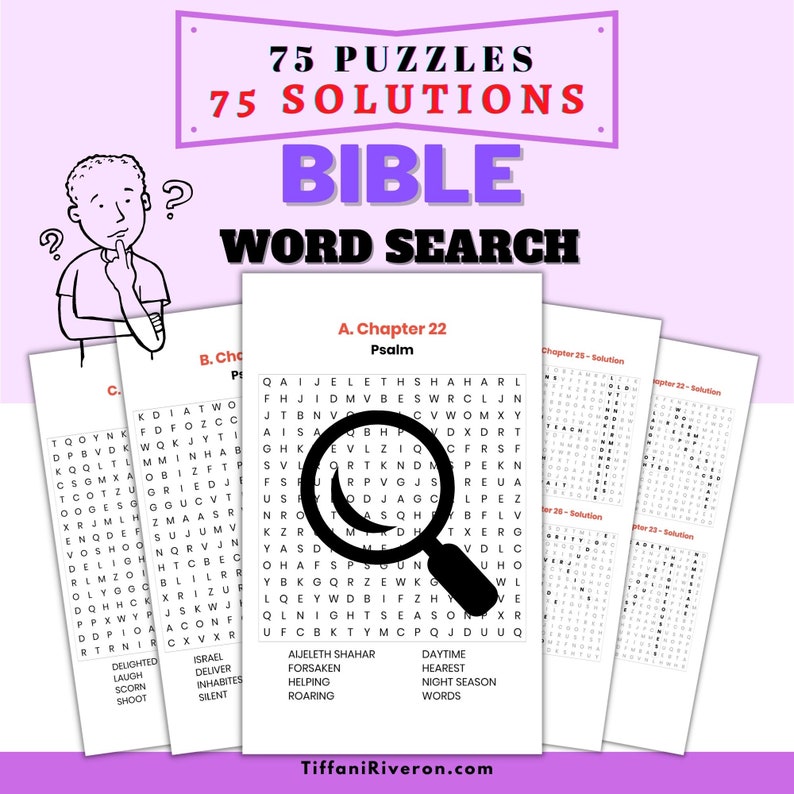 Large Print Bible Word Search Puzzle Book Printable for Adults and ...