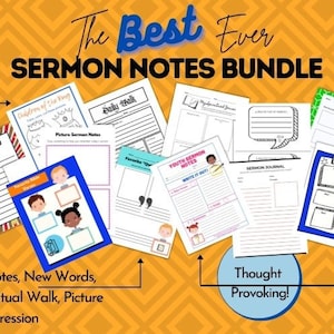 Printable Children&#39;s Sermon Notes , Sermon Notes for kids, Printable Sermon Notes, Notebook for Children, Church Notebook for Kids,