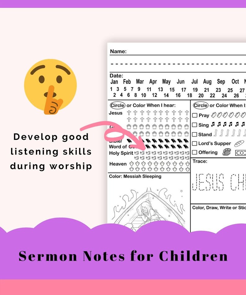 Sermon Notes for Kids, Children's Sermon Notes, Printable Sermon Notes ...