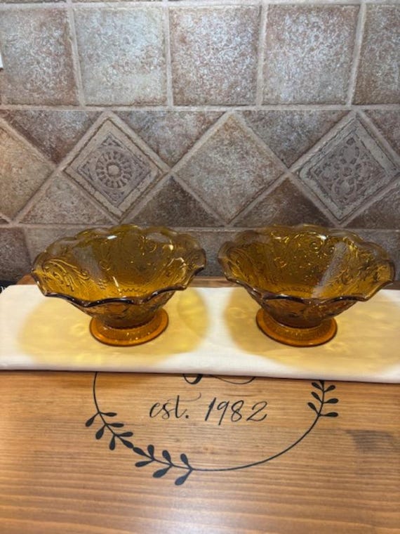 Sandwich Amber by Tiara 10" Console Bowls 1971-1989 Excellent condition - PRICE is per BOWL