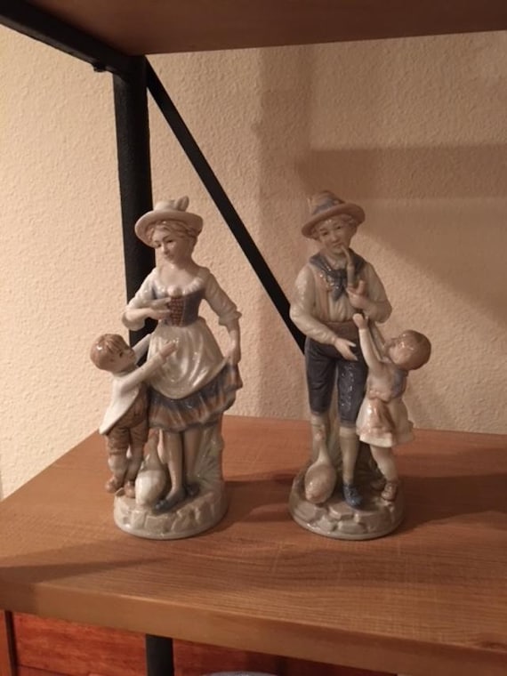 Two (2) Vintage Hand Painted Ardalt Lenwile China Figurines