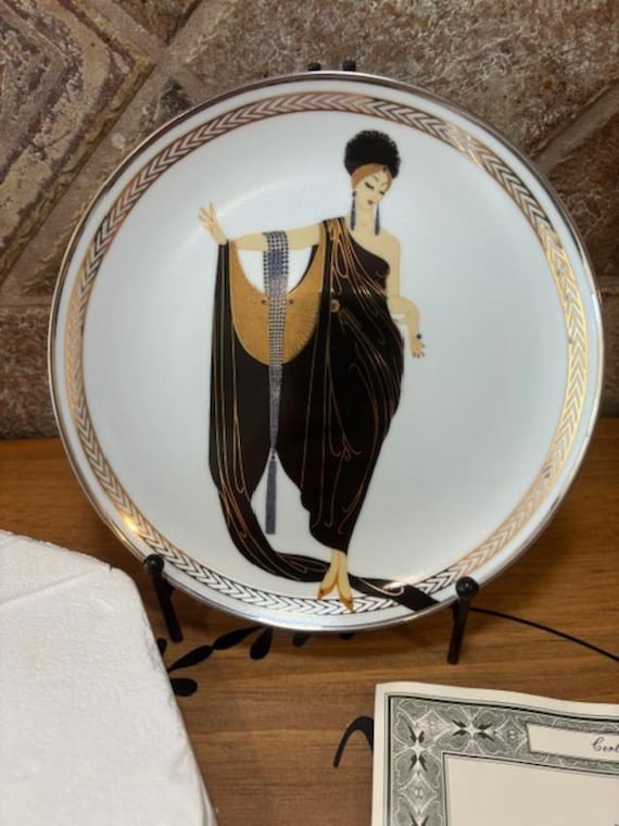 Limited Edition House of Erte' Glamour Collectors Plate Franklin Mint COA Included