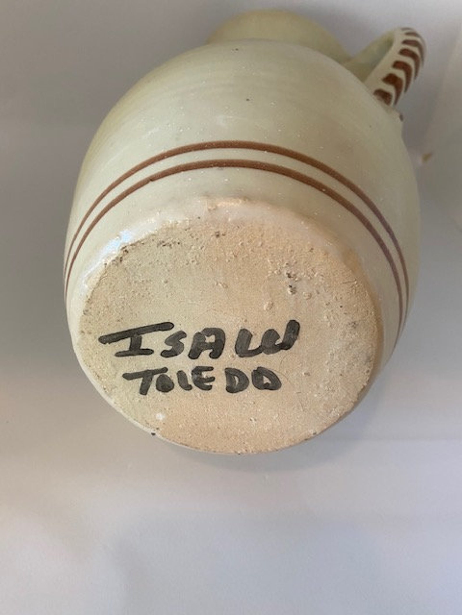 Vintage Toledo Spain Handcrafted Pottery Vase Water Pitcher Etsy UK