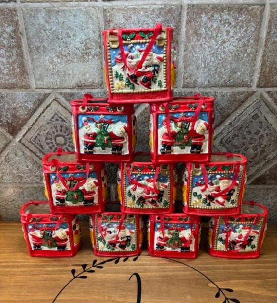 Vintage Ceramic Christmas Santa Gift Bags PRICE is per BAG