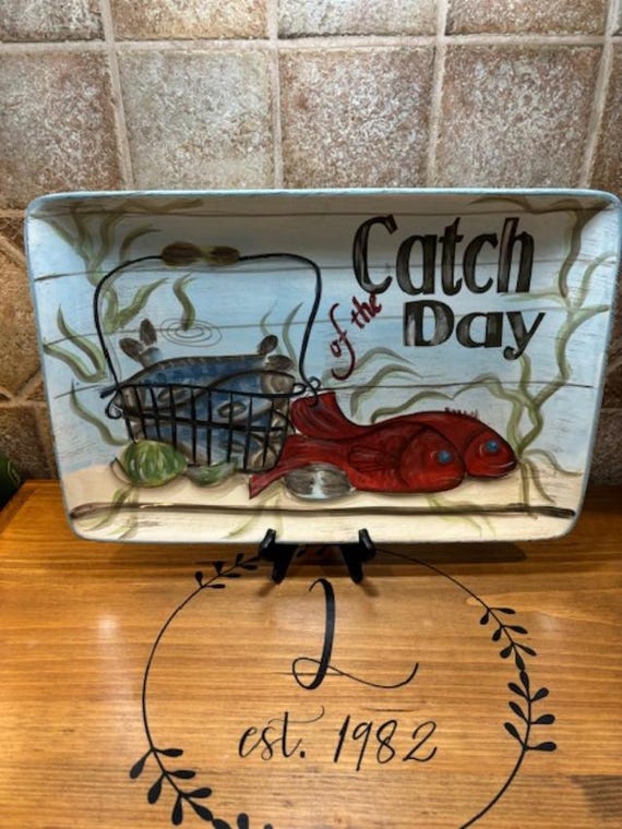 Kate McRostie Fisherman's Catch by Certified International Large Serving Tray