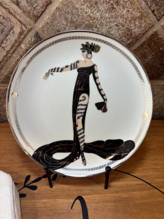 Limited Edition House of Erte' La Merveilleuse Collectors Plate Franklin Mint COA Included