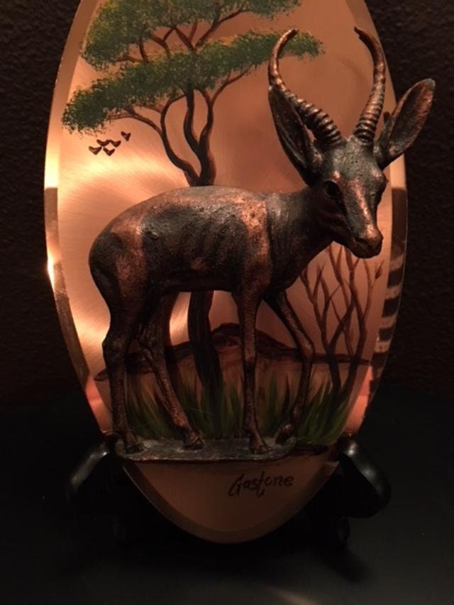Vintage Kruger Copper Gastone Antelope 3D picture 1970s Zimbabwe