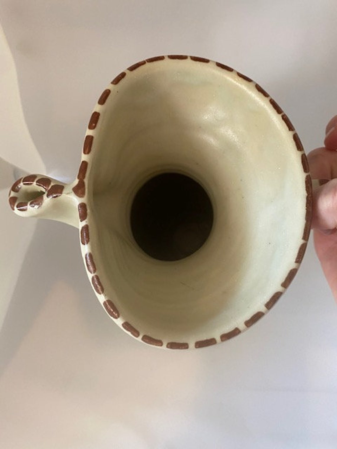 Vintage Toledo Spain Handcrafted Pottery Vase Water Pitcher Signed