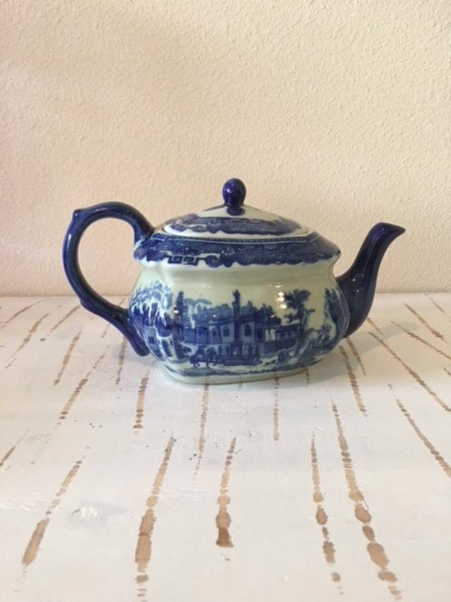 Vintage Reproduction Victoria Ware Ironstone Transferware Flow Blue