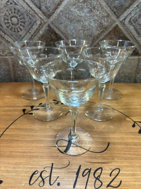 Vintage Set of Six (6) Libbey 3001-15 Champagne/Tall Sherbet Glasses 1940-1978