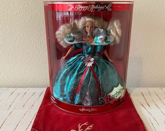 Barbie Happy Holidays Green Dress Doll 1995 - Etsy Barbie Happy Holidays Green Dress Doll 1995 - Etsy