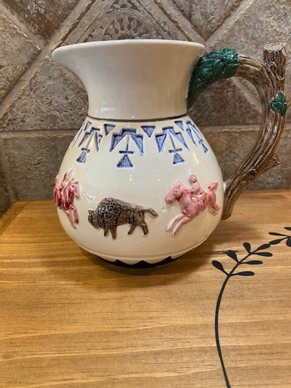 Vintage Omnibus Fitz & Floyd Southwestern 2 QT Pitcher