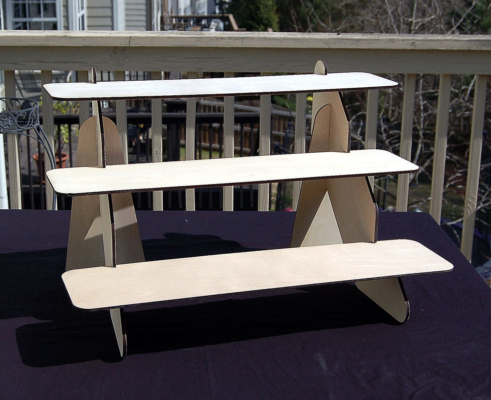 20Three Shelf Sturdy Precision Laser Cut Wooden Etsy
