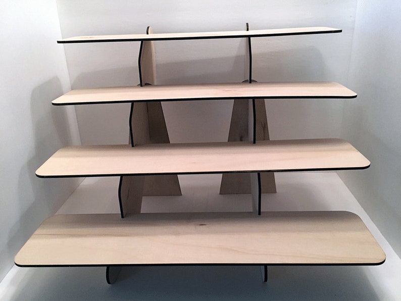 Four Shelf Sy Precision Laser Cut Wooden Collapsible Image 0
