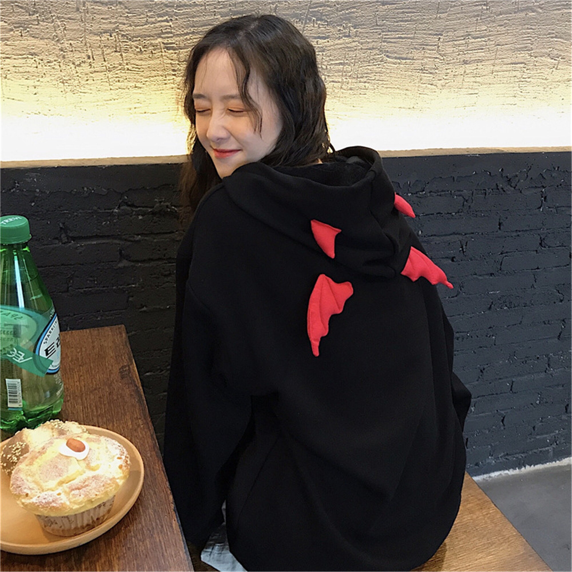 Demon Wing and Devil Horns Hoodie Harajuku Hoodie Adult - Etsy